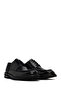 Men's Black Lace-Up Leather Casual Shoes Wm820007Da - 2