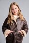 V-Neck Plush Lined Suede Look Buttoned Coat Girls G9345A826Au - 3
