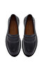 Women's Black Leather Masculine Loafer Af200010Dv - 7