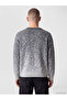 Ozmarka New Season Anthracite Crew Neck Patterned Men's Knitwear Sweater - 4