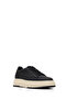 Men's Black Lace-Up Thick-Soled Leather Sneaker Wm740010Df - 7