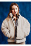 Beige Girls' Fur Coat 7441