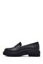 Women's Black Leather Masculine Loafer Af200010Dv - 3