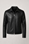 New Now Men's Premium Black Classic Collar Modern Fit Leather Jacket - 2