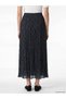Vizyon New Season Black Polka Dot Chiffon Pleated Skirt with Elastic Waist - 4