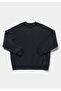 Relaxed Fit Round Neck Printed Women's Anthracite Sweatshirt - 5