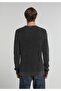 Regular Fit Round Neck Plain Men's Anthracite Sweater - 2