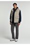 Regular Fit Hooded Zippered Lined Men's Stone Vest - 3