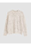 Vizyon New Season Ecru Crew Neck Patterned Women's Knitwear Sweater - 5