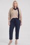 High Waist Lyocell Trousers Dark Navy Blue