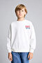 Oversize Crew Neck Back Printed Soft Fleece Inside Sweatshirt for Boys I0114A826Wn - 4