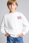 Oversize Crew Neck Back Printed Soft Fleece Inside Sweatshirt for Boys I0114A826Wn - 3