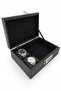 2 Li Password-Protected Wooden Black Leather Covered Padded Watch and Jewelry Box St6-13 - 4
