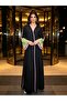 Stylish Abaya Robe with Featured Patchwork Sleeves and Cardigan Coat - 2