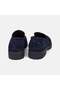 Women's Navy Blue Suede Loafer with Stitching Detail and Thick Sole - 5