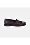 Women's Brown Metal Buckle Tasseled Leather Loafer - 2