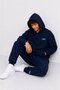 Navy Blue Boy's Hooded Sweatshirt Set with Back Print Detail 24685 - 4