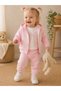Baby Girl 3-Piece Seasonal Cotton Set with Lace Bow Detail and Hooded Zipper Jacket - 4