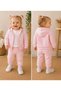 Baby Girl 3-Piece Seasonal Cotton Set with Lace Bow Detail and Hooded Zipper Jacket - 7