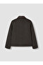 Leather Look Shirt Collar Girls' Coat - 4