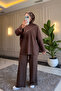 6355 - Stylish, Comfortable, Loose Viscose Soft Interlock Fabric Women's Set with Cross Zipper Detail - 6