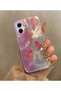 غطاء حماية منقوش متوافق مع iPhone 16 (مطبوع من الداخل) مع جوانب شفافة وغلاف لامع أنيق
