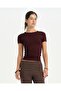 Women's Chestnut Ecovero ™   Viscose Crew Neck Short Sleeve Basic T-Shirt with Logo Detail
