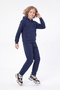 3 Thread Flat Winter Kangaroo Pocket Hooded Girls' Tracksuit Set - 2