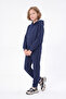3 Thread Flat Winter Kangaroo Pocket Hooded Girls' Tracksuit Set - 3