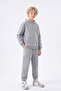 2-Piece Plain 3-Thread Winter Kangaroo Pocket Hooded Boys' Tracksuit Set - 3