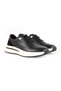 Men's Sneaker Black Genuine Leather Suede Decorated with Locking Rubber Laces Lightweight Thick White Eva Sole - 3
