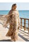 Pleated Cardigan Printed Abaya Jacket with Hijab