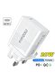 20W PD QC Fast Wall Charger UK 3-Pin, Multi-Protection USB C Power Adapter for Smartphones Tablets and Small Electronic Devices