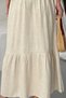 Women's Beige Stylish Embroidered Strappy Long Premium Linen Dress - 5