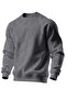 . Men's Crew Neck Sports Sweatshirt Basic Daily Comfortable Cotton Long Sleeve Sweatshirt