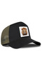 Black-Khaki Trucker Hat with Lion Logo
