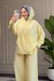 6606 - Stylish Comfortable Modal Soft Knitted Fabric Loose Hooded and Cuff Detail Women's Set - 6