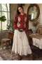 Sally Baklava Patterned Buttoned Knitwear Cardigan Women's Cinnamon - 5