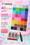 32000PCS 40 Colors Resin Rhinestone Kit, SS12 3mm Flatback Gems for Bedazzling, Non Hotfix Rhinestones with 3×10ml B-7000 Glue, Tweezers & Pickup Pencil for Phone Cases, Shoes, Jewelry