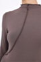 Asymmetrical Seam Detail Stand-Up Collar Long Sleeve Bluz - 5