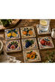 Set of 6 Natural Travertine Stone Coasters – Mediterranean Fruit Pattern Uv Printed Decorative Stone Coaster Set - 2