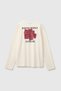 Girl's ecru long sleeve t-shirt with embroidered front detail - 2