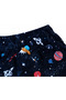 Boy's Cotton Space Planet Patterned Navy Blue Long Sleeve Buttoned Pajama Set - 4