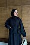 Women's Shepherd Button Lace-Up Detail Skirt Suit Black - 3