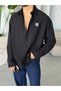 Oxford Herigate Embroidered Oversize Shirt Black - 3