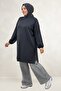 68080 Plus Size Basic Modal Tunic - Anthracite