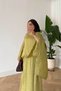 Women's Shawl Covered Detail Skirt Suit in Fat Green - 4