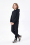 2-Piece Plain 3-Thread Winter Kangaroo Pocket Hooded Girls' Tracksuit Set - 3