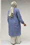 68072 Plus Size High-Neck Buttoned Tunic - Pitikare Cobalt Blue - 5