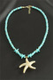 Starfish Bone Necklace - Turquoise - 2